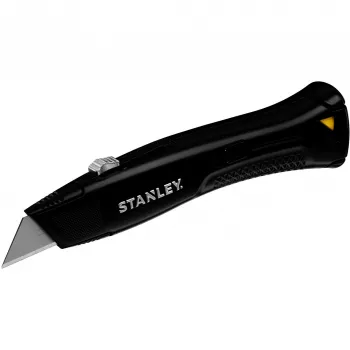 STANLEY FMHT10504-0 Heavy-Duty Pocket Knife with Retractable Blade, Black, 3 Blades