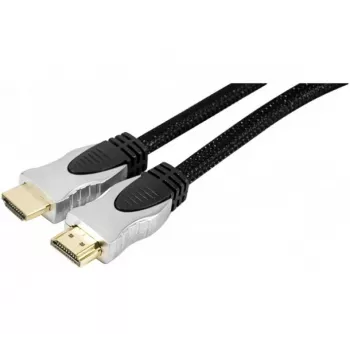 EXERTIS CONNECT High-Speed HDMI Cable with Ethernet, Gold-Plated, Braided Jacket, 3.0 m, Black 127911