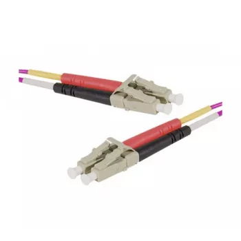 EXERTIS CONNECT 10m LC/UPC to LC/UPC OM4 Multimode Duplex Fibre Optic Patch Cable, LSZH, Erika Violet 392786