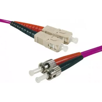 EXERTIS CONNECT OM4 Fibre Optic Patch Cable, 50/125 µm, 2x ST to SC Duplex, Heather Violet, 1 m, UPC 392821