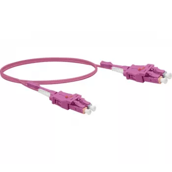 EXERTIS CONNECT Uniboot Fibre Optic Patch Cable, 50/125 µm OM4, LC Duplex to LC Duplex, UPC, Heather Violet, 3.0 m 392953