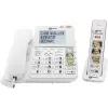Geemarc AMPLIDECT COMBI-PHOTO 295 Corded Senior Telephone with Answering Machine, Photo Keys, Backlit Display, White