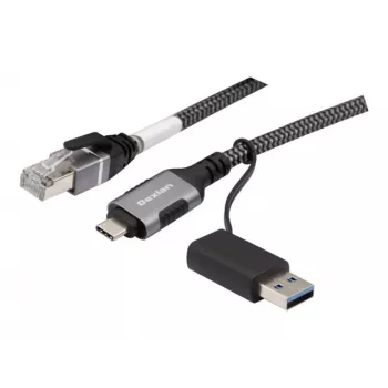 Dexlan USB Gigabit Ethernet Network Cable, USB-C/A to RJ45, 2.0 m (310702)