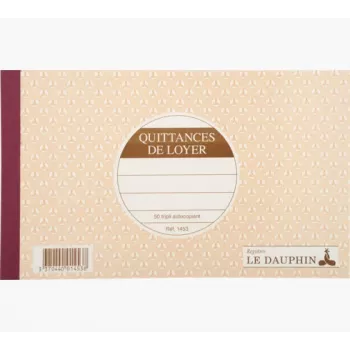 Le Dauphin Rent Receipt Book, 125 x 210 mm, 2-Part, Self-Carbonating, 50 Sets, White (1453D)