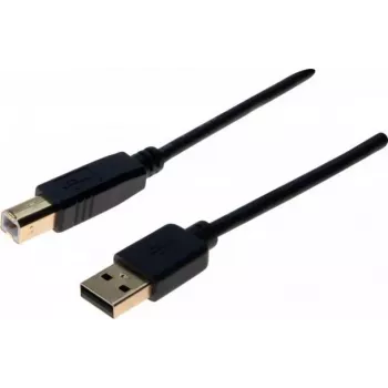 EXERTIS CONNECT USB 2.0 Premium Cable, Gold-Plated, USB-A to USB-B, 1.0 m, Black 532427