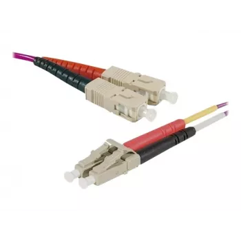 EXERTIS CONNECT 0.5m OM1 Multimode Fibre Optic Patch Cable, SC Duplex to LC Duplex, Orange 86600