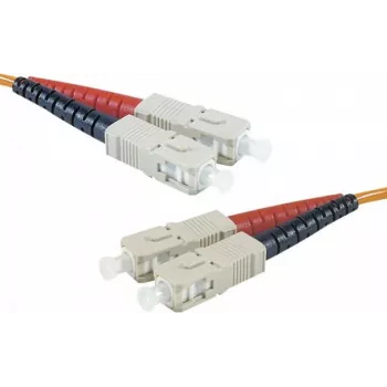 EXERTIS CONNECT Fibre Optic Patch Cable Eco, 50/125 µm, OM2 Fibre, SC Duplex Plug/Plug, Orange, 10.0 m UPC Polish 392696
