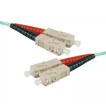 EXERTIS CONNECT OM3 SC Duplex UPC Fibre Optic Patch Cable, 50/125 µm, Aqua, 20 m, High Density 392758