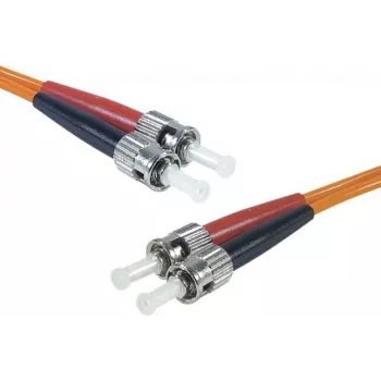 Exertis Connect ST/UPC Multimode Duplex OM2 Fibre Optic Patch Cable 3m Orange 392713