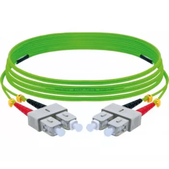 EXERTIS CONNECT OM5 SC Duplex to SC Duplex Fibre Optic Patch Cable, 50/125 µm, LSZH, Lime Green, 3 m 392903