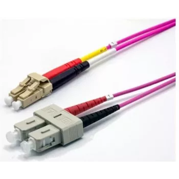EKIVALAN OM4 Duplex Fibre Optic Patch Cable LC/SC, 50/125 µm, Heather Violet, 5 m COZOM4DCLC2SE0050A