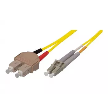 TECLINE OS2 Singlemode Fibre Optic Patch Cable SC Duplex to LC Duplex, 9/125 µm, UPC, LSZH, Yellow, 7.5 m 39989607