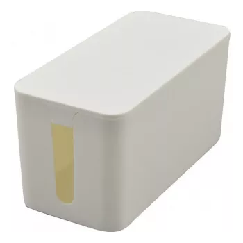 Exertis Connect Small Cable Management Box for Power Strips, White, 240 x 120 x 130 mm 573425