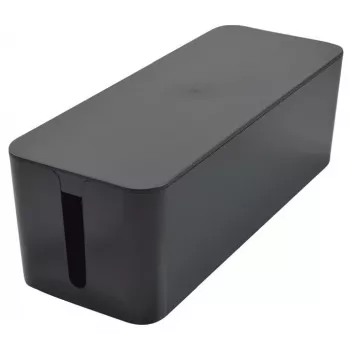 Exertis Connect Large Cable Management Box for Power Strips, Black, 400 x 160 x 135 mm 573424
