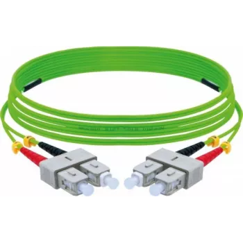 EXERTIS CONNECT OM5 SC Duplex to SC Duplex Fibre Optic Patch Cable, 50/125 µm, LSZH, Lime Green, 10 m 392906