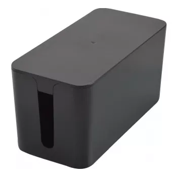 Exertis Connect Cable Management Box Small for Power Strips, Black, 240 x 120 x 130 mm 573426