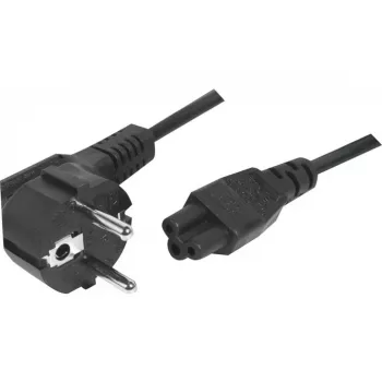 Exertis Connect Angled Schuko to IEC C5 Power Cable, Black, 1.0 m 808359