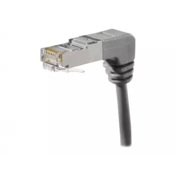 EXERTIS CONNECT Cat.6A S/FTP Patch Cable, Angled, 0.7 m, Grey 854287