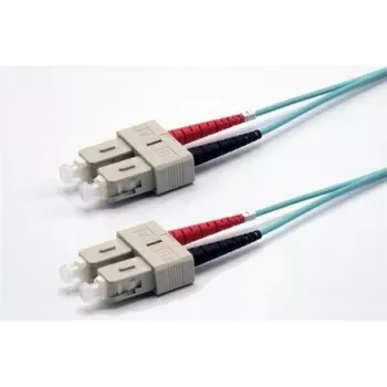 Ekivalan OM3 Duplex Fibre Optic Patch Cable SC/SC, 50/125 µm, Aqua, 2.0 m COZOM3DCDC2SA0020A