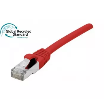 EXERTIS CONNECT Cat. 6A S/FTP Patch Cable, 1.5 m, Red, Halogen-Free TPE, GRS-Certified, RJ45 with Latch Protection 854522