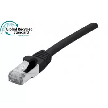EXERTIS CONNECT Cat. 6A S/FTP Patch Cable, 2 m, Black, Halogen-Free TPE, Snagless 854550