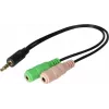 Exertis Connect CTIA Headset Adapter - 3.5mm TRRS to Dual TRS (Headphone/Microphone Splitter) 721135