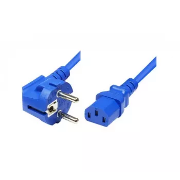 Exertis Connect Power Cable, Angled Schuko Plug to IEC C13 Socket, Blue, 5.0 m (808017)