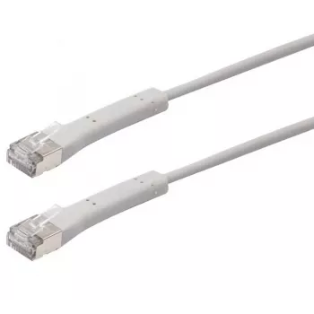 Exertis Connect RJ45 Patch Cable Cat. 6A F/FTP Angled Halogen-Free Grey 1.0 m (854308)