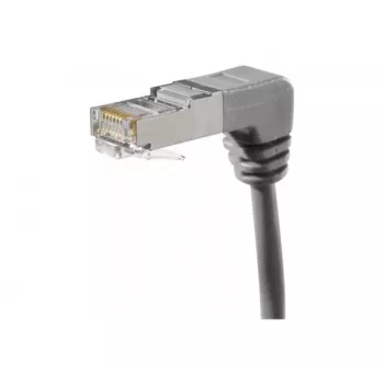 EXERTIS CONNECT Cat.6A S/FTP Patch Cable, 2.0 m, Grey, Angled Downwards Connectors 854289