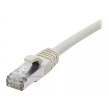 EXERTIS CONNECT Cat. 6A S/FTP Patch Cable, TPE, Halogen-Free, GRS-Certified, Snagless, Grey, 1 m 854503
