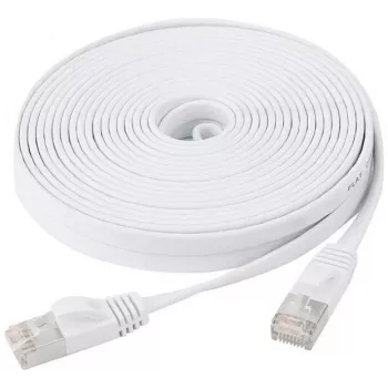 EXERTIS CONNECT Flat U/FTP CAT.6 Patch Cable, White, 10 m 845061