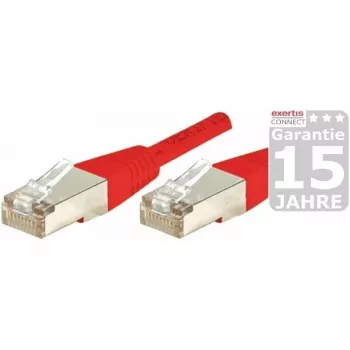 EXERTIS CONNECT Cat5e F/UTP Patch Cable, RJ45, Red, 0.3 m 857050