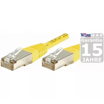 EXERTIS CONNECT Cat.6 F/UTP Patch Cable, 20 m, Yellow, RJ45, Slimline Snagless Boot 853332