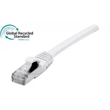 EXERTIS CONNECT Cat. 6 F/UTP RJ45 Patch Cable, GRS-certified, White, 0.15 m 854654