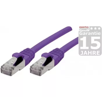 EXERTIS CONNECT Cat 6a SFTP Patch Cable RJ45 to RJ45, 1.5m, Purple, Halogen-Free 858517