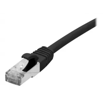 EXERTIS CONNECT 858482 Cat 6A S/FTP Patch Cable, 0.3 m, Black, Slim Boot