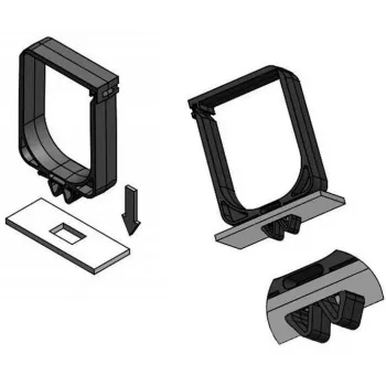 IT-BUDGET Cable Management Bracket Plastic - WxH 60 x 40 mm - Click Mount in 19 inch Plane - Black (01900651010)
