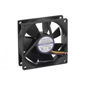 Exertis Connect Evercool 80 mm Case Fan – Sleeve Bearing, 2000 rpm, 26.5 CFM, Black 910184