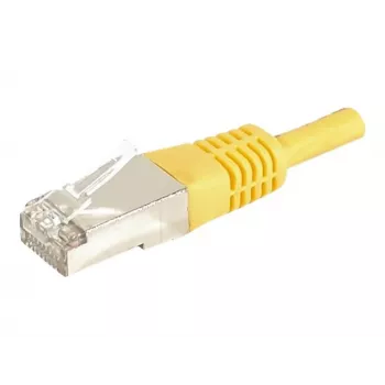 EXERTIS CONNECT Cat.6a F/UTP patch cable, 7.5 m, yellow, 10 Gbps, slim bend protection 859568