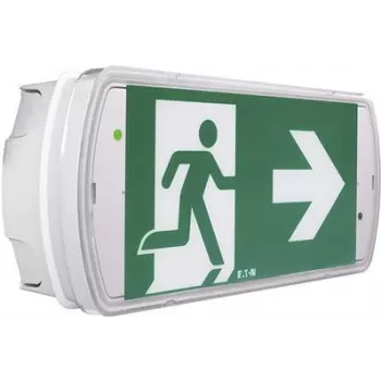 Eaton 40071349554 LED Emergency Luminaire for Escape Routes, Ceiling/Wall Mounting, 150 lm, 3h, Self-Test, White