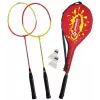 SCHILDKROT Badminton Set for 2 Players, Red/Yellow, Tempered Steel Rackets, Leisure Quality, 970902