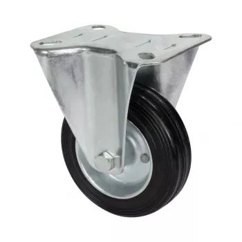 Wagner design yourself Fixed Castor RO 8104, 100 mm Wheel, Silver Housing, Black PP Wheel, 100 kg Load Capacity 4810401