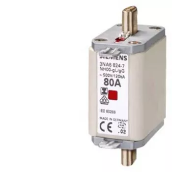 Siemens SENTRON NH Fuse Link, Size NH00, gG, 100 A, 500 V AC / 250 V DC, Blade Contacts 3NA68307