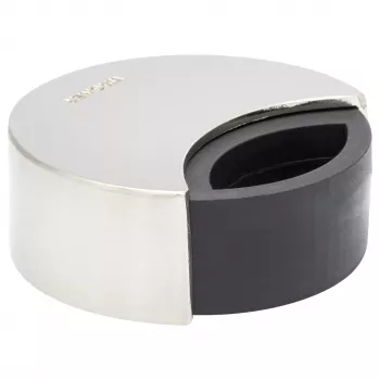 Wagner design yourself EH 5151 Door Stopper Zinc Die-Cast with Rubber Buffer, Chrome-Plated, Ø50 mm, for Screwing, Silver 15515111