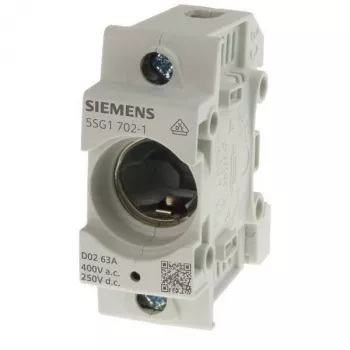 Siemens 5SG17021 D02 1-Pole 63A Fuse Base, 400V AC, Screw Mounting, Grey