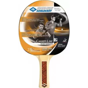 DONIC SCHILDKRÖT Champs Line 300 Table Tennis Bat - FSC-Certified 5-Ply Special Plywood, Jade Rubber, Concave Handle, Beginner 705132