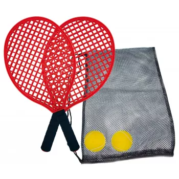 Schildkröt Beach Tennis Set, Black/Red – 2 Plastic Rackets and Softball 970130