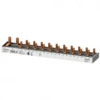 SIEMENS 5ST37840 Pin Busbar 16mm², 1x RCD 1P+N + 10x Compact Devices, 12 TE