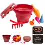 SCHILDKRÖT 7-in-1 Sand Toy Folding Bucket Set, Red 970245