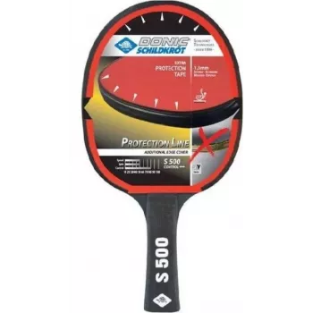 DONIC SCHILDKRÖT Protection Line S500 Beginner Table Tennis Bat, Black/Red, Jade Smooth Rubber 713055